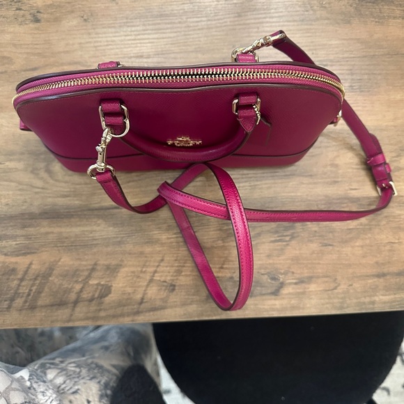 Coach Pink/Purple Leather Sierra Dome Satchel - Picture 4 of 8